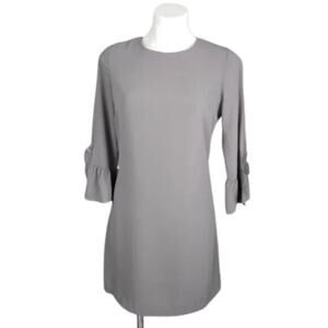 ESLEY Gray Flounce / Bell Sleeve Dress Size Small